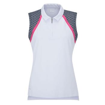 Ping Ladies Ansie Sleeveless Zip Neck Golf Polo - White Multi - main image