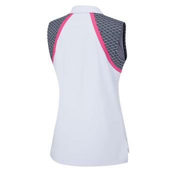 Ping Ladies Ansie Sleeveless Zip Neck Golf Polo - White Multi - main image