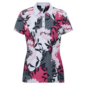 Ping Ladies Rumour Printed Golf Polo - Pink Blossom/White - main image