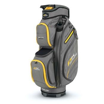 PowaKaddy DLX-Lite Golf Cart Bag 2024 - Gun Metal/Yellow - main image