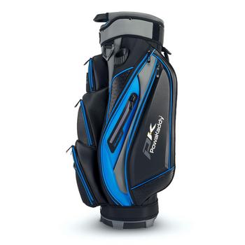 PowaKaddy Prem Tech Golf Cart Bag 2024 - Gun Metal/Blue - main image