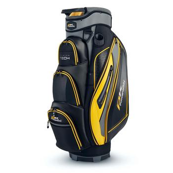 PowaKaddy Prem Tech Golf Cart Bag 2024 - Gun Metal/Yellow - main image