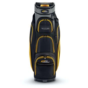 PowaKaddy Prem Tech Golf Cart Bag 2024 - Gun Metal/Yellow - main image
