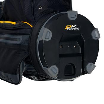 PowaKaddy Prem Tech Golf Cart Bag 2024 - Gun Metal/Yellow - main image