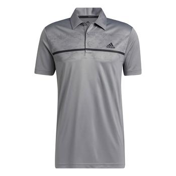 adidas Primegreen Chest Print Golf Polo Shirt - Grey Three