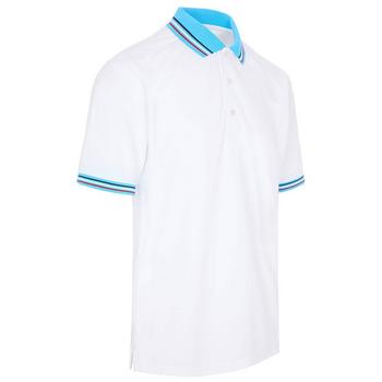 ProQuip Striped Collar Golf Polo Shirt - White/Azure - main image