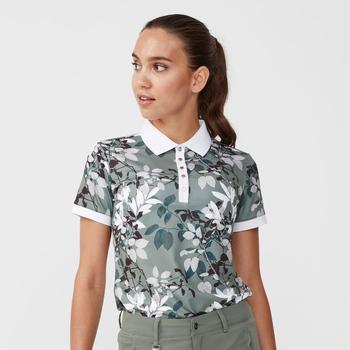 Rohnisch Womens Leaf Polo Shirt - Green Leaves - main image