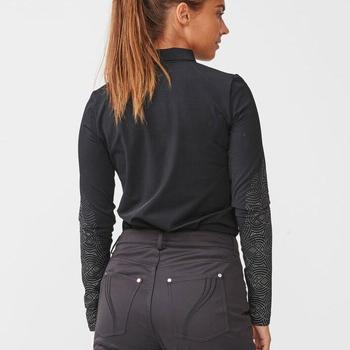 Rohnisch Dew Women's Golfing Polo Shirt - Black Model Shot Back