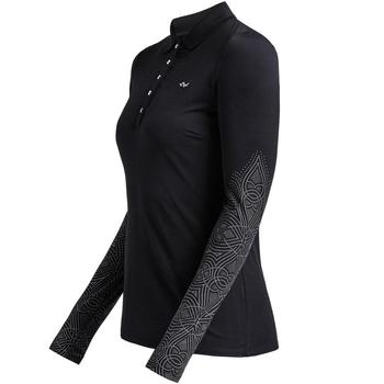 Rohnisch Dew Women's Golfing Polo Shirt - Black Side Angle - main image