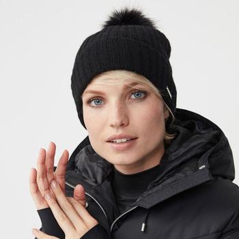 Rohnisch Pompom Beanie Golf Hat - Black Model Shot 2 - main image