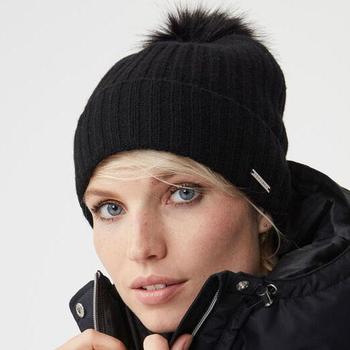 Rohnisch Pompom Beanie Golf Hat - Black Model Shot 3 - main image