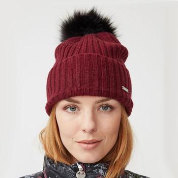 Rohnisch Pompom Beanie Golf Hat - Burgundy Model Shot 2 - main image