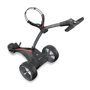 A rear view of Motocaddy golf trolley that is assembled - main image