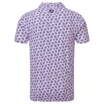 FootJoy Shadow Palm Print Pique Golf Polo Shirt - Lavender/Navy - main image