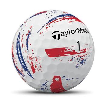 TaylorMade SpeedSoft Ink Golf Balls - Red/Blue - main image