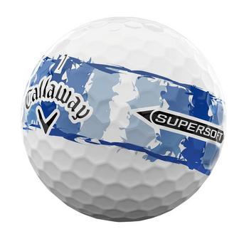 Callaway Supersoft Distressed Stripe Golf Balls - White/Blue - main image