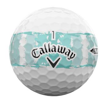 Callaway Supersoft Distressed Stripe Golf Balls - White/Teal - main image