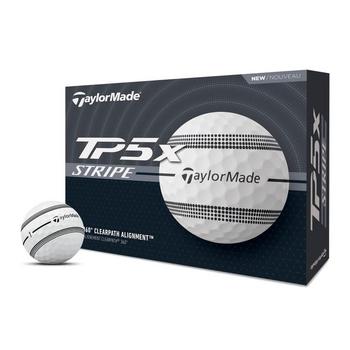 TaylorMade TP5x Stripe Golf Balls - White