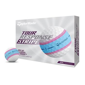 TaylorMade Tour Response Stripe Golf Balls - White/Blue/Pink - main image