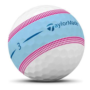 TaylorMade Tour Response Stripe Golf Balls - White/Blue/Pink - main image