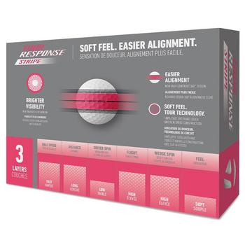 TaylorMade Tour Response Stripe Neon Golf Balls - Pink - main image