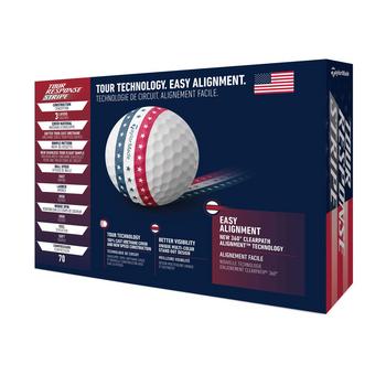 TaylorMade Tour Response Stripe Golf Balls - USA Stars and Stripes - main image