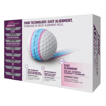 TaylorMade Tour Response Stripe Golf Balls - White/Blue/Pink - main image