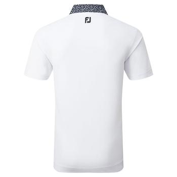 FootJoy Tossed Tulip Trim Pique Golf Polo Shirt - White/Navy - main image