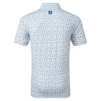 FootJoy Travel Print Lisle Golf Polo Shirt - White/Twilight - main image