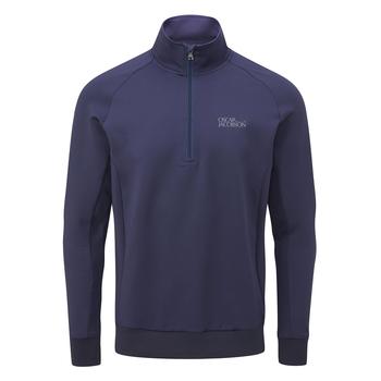 Oscar Jacobson Trent Tour Mid Layer Golf Sweater - Solid Navy - main image