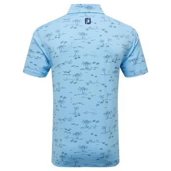 FootJoy Tropic Print Lisle Golf Polo Shirt - Blue - main image