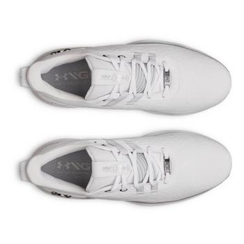Under Armour UA Drive Pro Clone Golf Shoes - White/White/Gun Metal - main image
