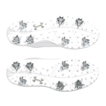 Under Armour UA Drive Fade Wide Golf Shoes - White/White/Metallic Silver - main image