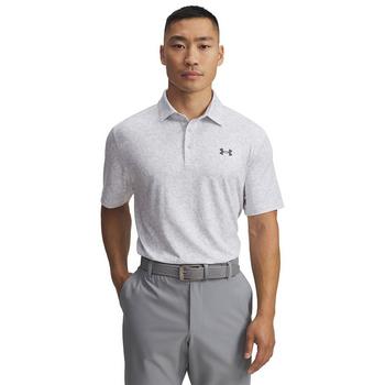 Gold Gear Direct - Under Armour Playoff 3.0 Printed Golf Polo Shirt - White/Halo Gray/Castlerock