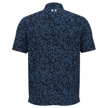 Under Armour Tee To Green Printed Golf Polo Shirt - Midnight Navy/Blue Atlantis/White - main image