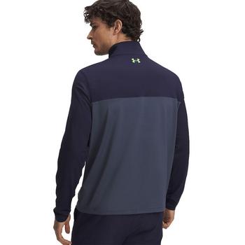 Under Armour Tee to Green Mens Quarter Zip Top - Navy/Downpour Grey/Cyber Green - main image