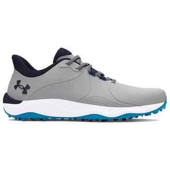 Under Armour UA Drive Pro Spikeless Wide Golf Shoes - Mod Gray/Capri/Midnight Navy - main image