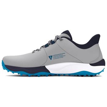 Under Armour UA Drive Pro Spikeless Wide Golf Shoes - Mod Gray/Capri/Midnight Navy - main image