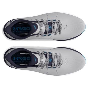 Under Armour UA Drive Pro Spikeless Wide Golf Shoes - Mod Gray/Capri/Midnight Navy - main image