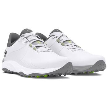 Under Armour UA Drive Pro Spikeless Wide Golf Shoes - White/White/Metallic Gun Metal - main image