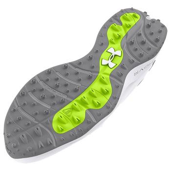 Under Armour UA Drive Pro Spikeless Wide Golf Shoes - White/White/Metallic Gun Metal - main image
