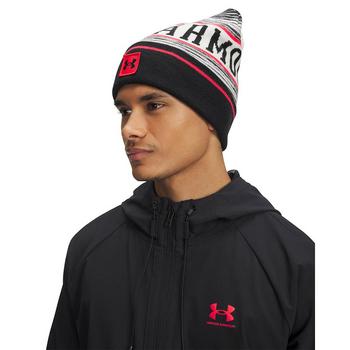 Under Armour UA Halftime Pom Pom Beanie Hat - Stone/Racer Red/Black - main image