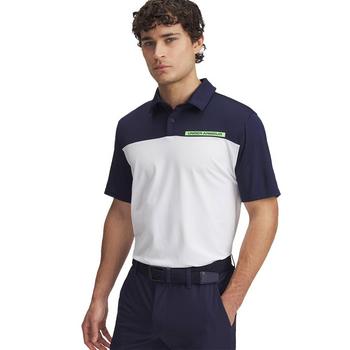 Under Armour UA Tee To Green Colour Block Polo - Midnight Navy/White/Cyber Green - main image