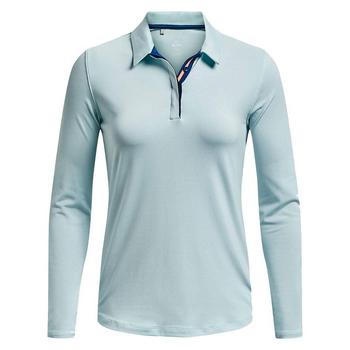 Under Armour Womens UA Zinger MicroStripe Long Sleeve Golf Polo Fuse Teal