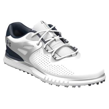 Under Armour Womens Charged Breathe Spikeless Golf Shoes - White/Academy Blue - main image