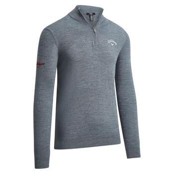 Callaway 1/4 Zip Merino Wool Tour Logo Golf Sweater - Grey - main image