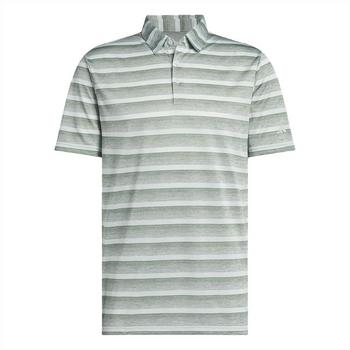 adidas 2 Colour Stripe Mens Golf Polo Shirt - Silver/Green - main image