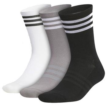 adidas Crew Golf Socks 3 Pair Pack - White/Grey/Black