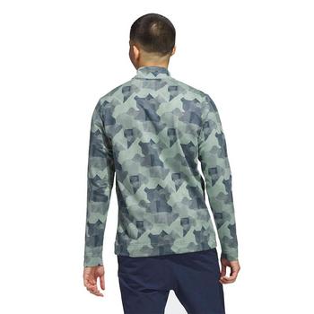 adidas Go-To Print Mens 1/4 Zip Top - Silver/Green - main image