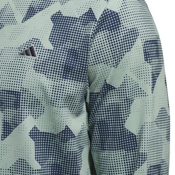 adidas Go-To Print Mens 1/4 Zip Top - Silver/Green - main image